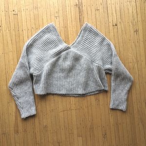 Pale blue Chunk Cropped Sweater